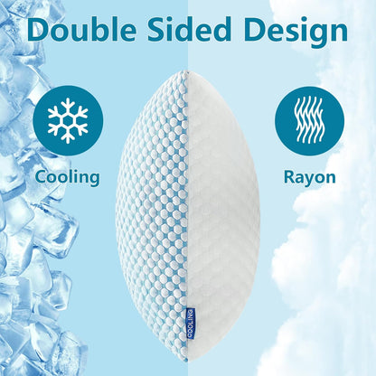 Charcoal Bamboo Cooling Pillows Queen Size Set of 2 Pack