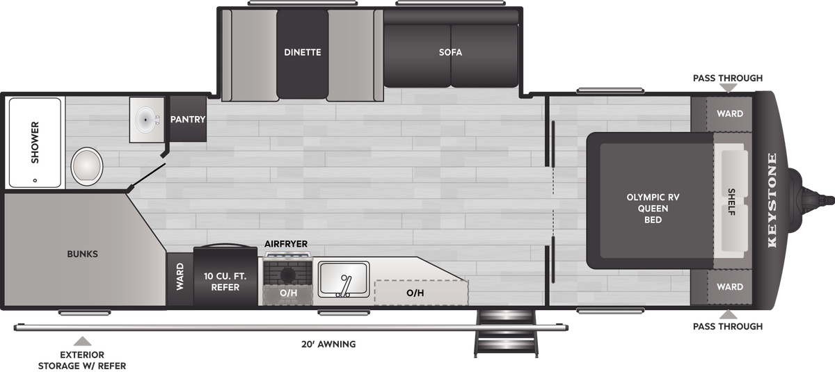 2026 Keystone Hideout 262BHS floorplan